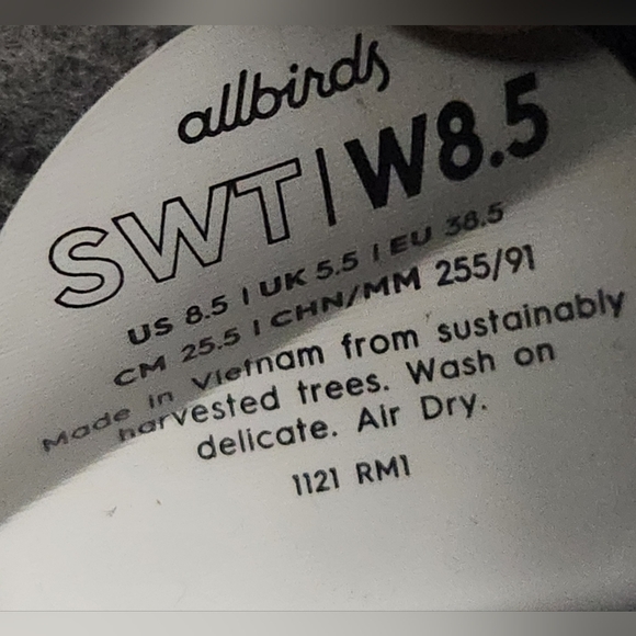 Allbirds Trail Runners SWT Women's Size 8.5 Black Athletics Running Sneakers Lac - Picture 9 of 9